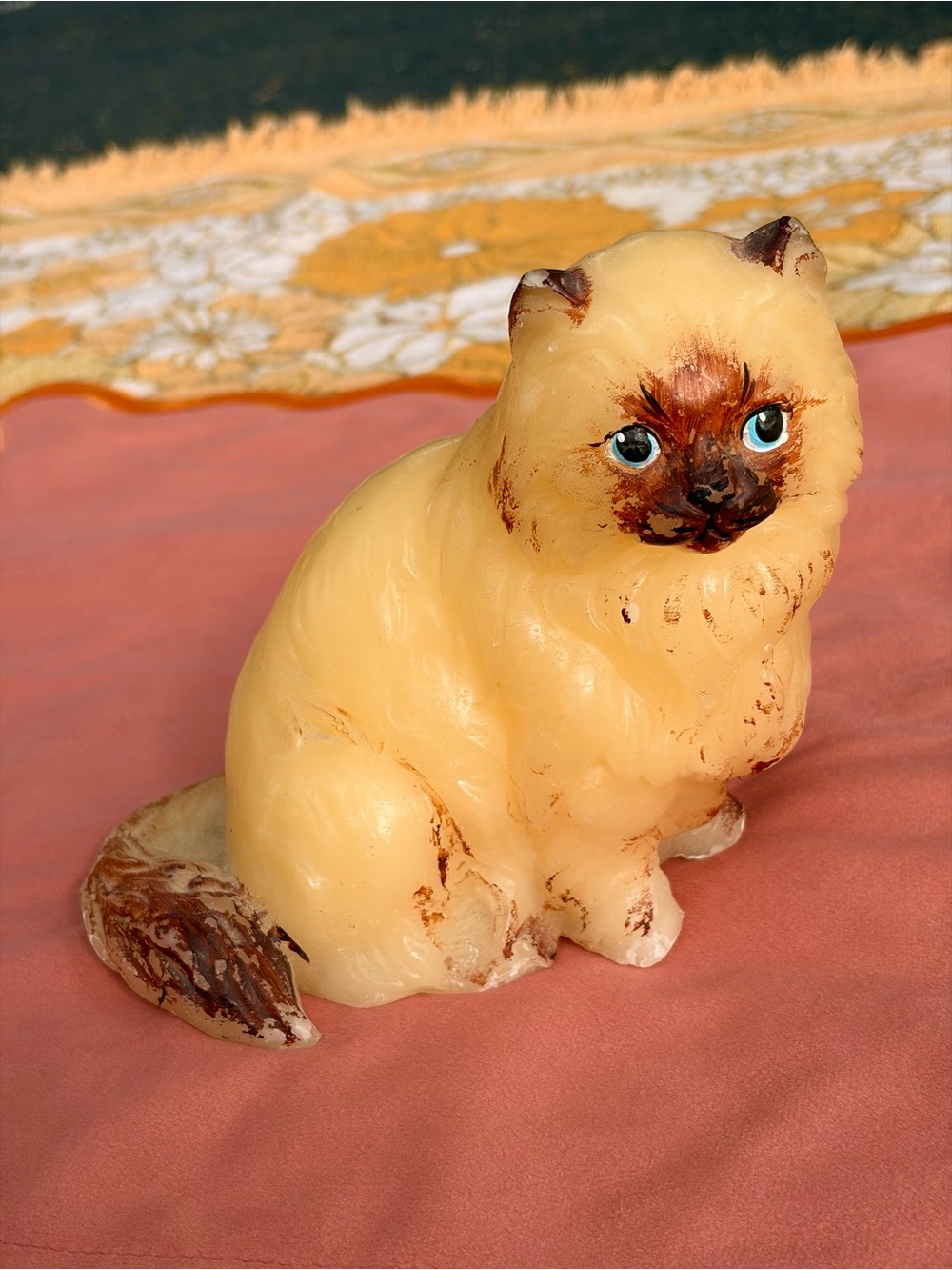 🐱🕯️✨ Vintage 1960s Siamese Cat Candle ✨🕯️🐱